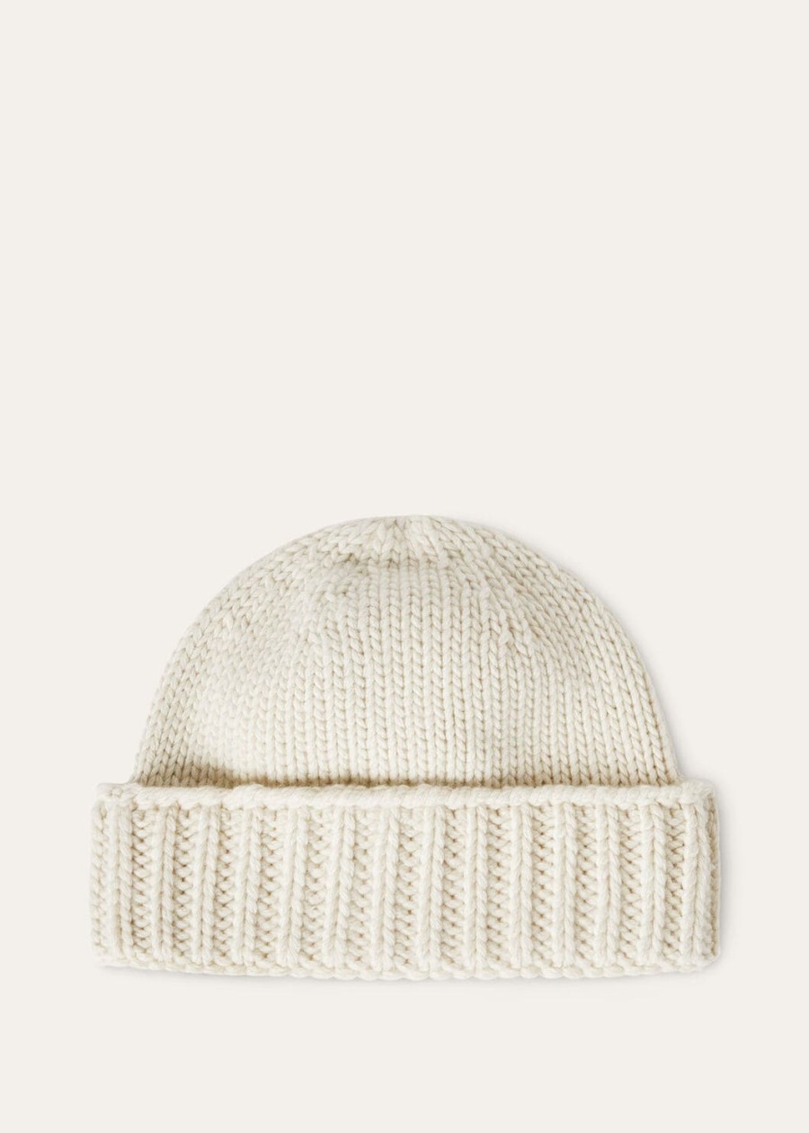 alpe di mera beanie cashmere white snow