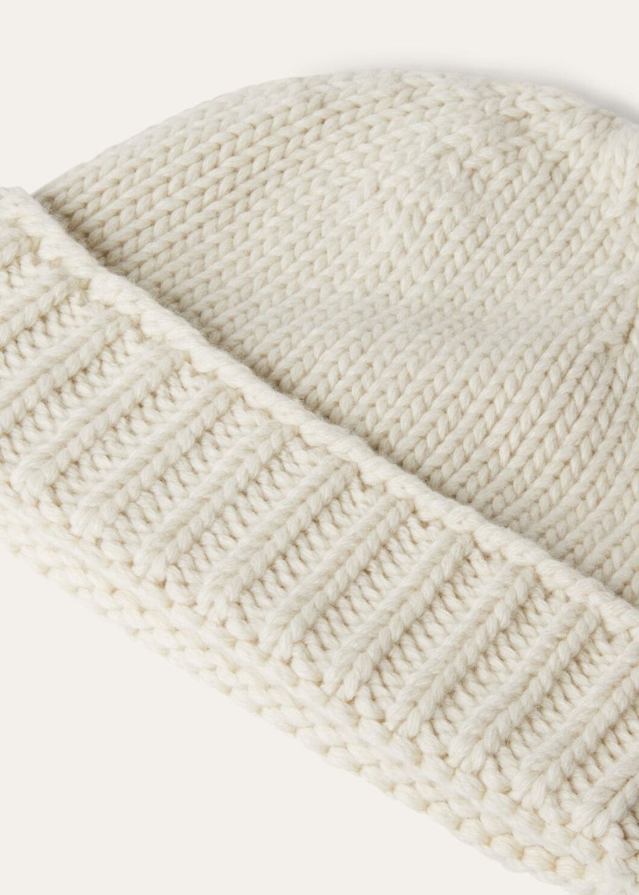 alpe di mera beanie cashmere white snow