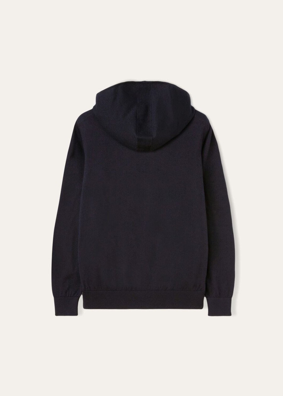 bluza typu bomber z kapturem leasure bawełniana kaszmirowa granatowa