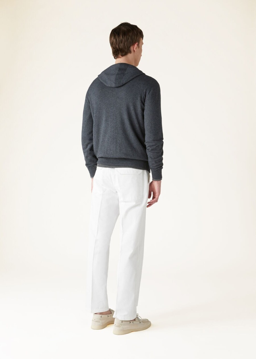 bluza typu bomber z kapturem leasure cotton cashmere grey melange