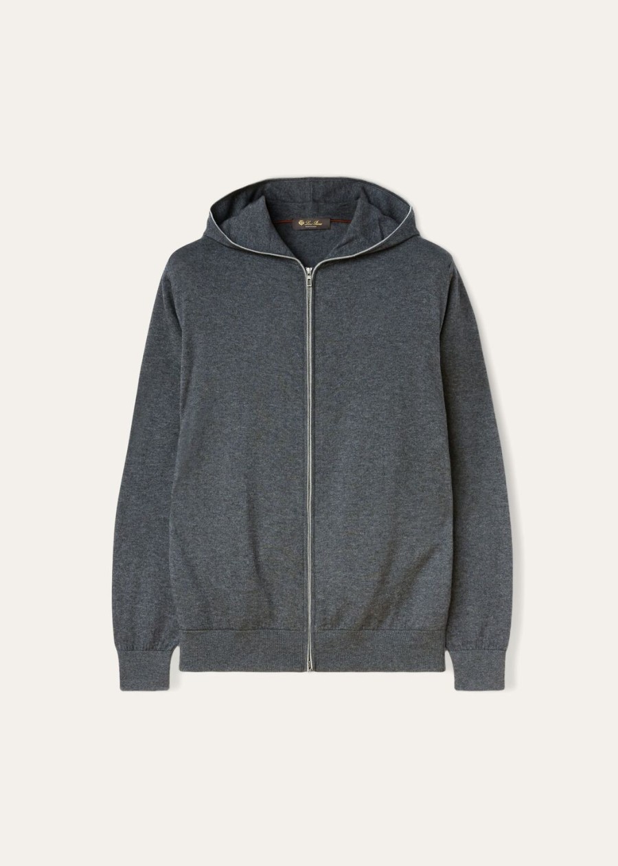bluza typu bomber z kapturem leasure cotton cashmere grey melange