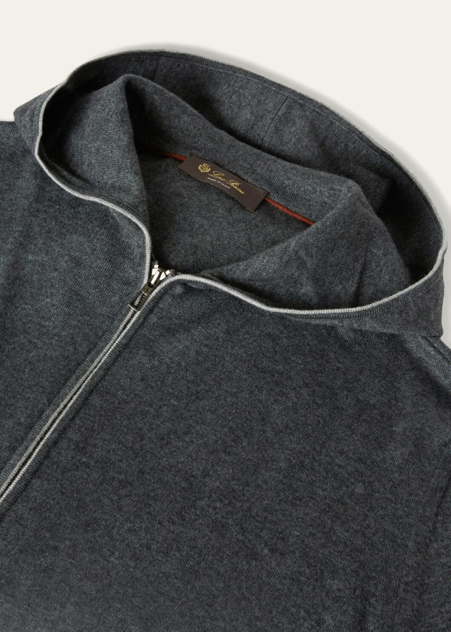 bluza typu bomber z kapturem leasure cotton cashmere grey melange