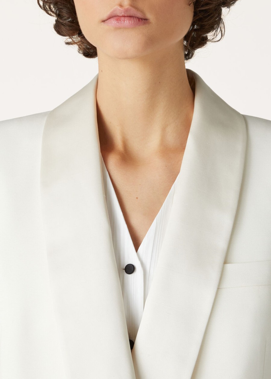 kurtka doreen silk virgin wool nougat