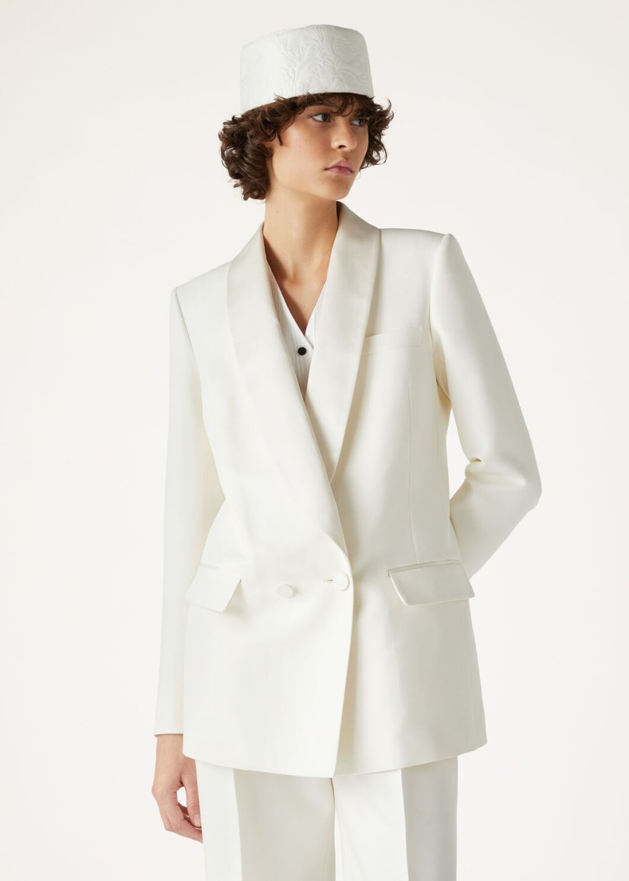 kurtka doreen silk virgin wool nougat