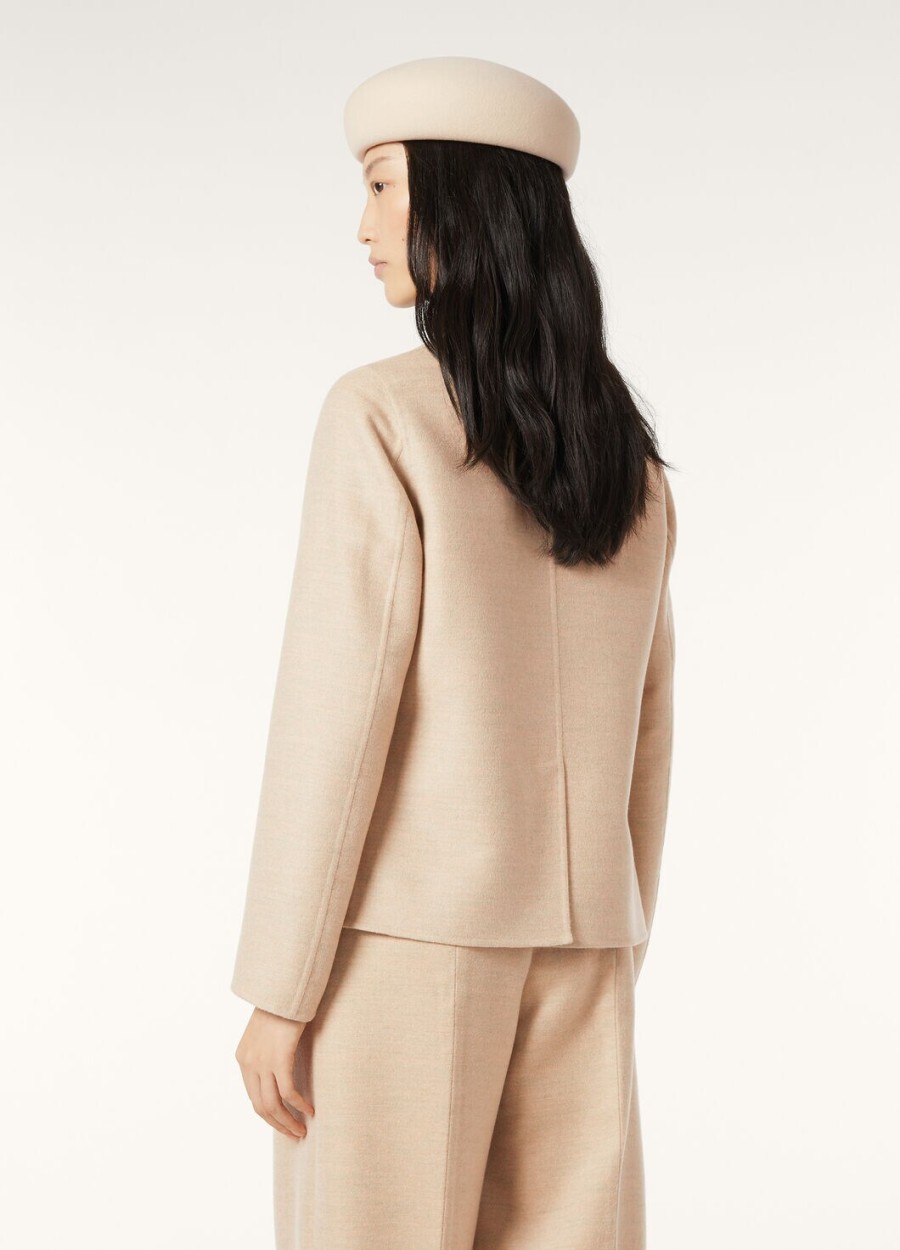 kurtka mini spagna cashmere w kolorze różowego granitu melanżowego