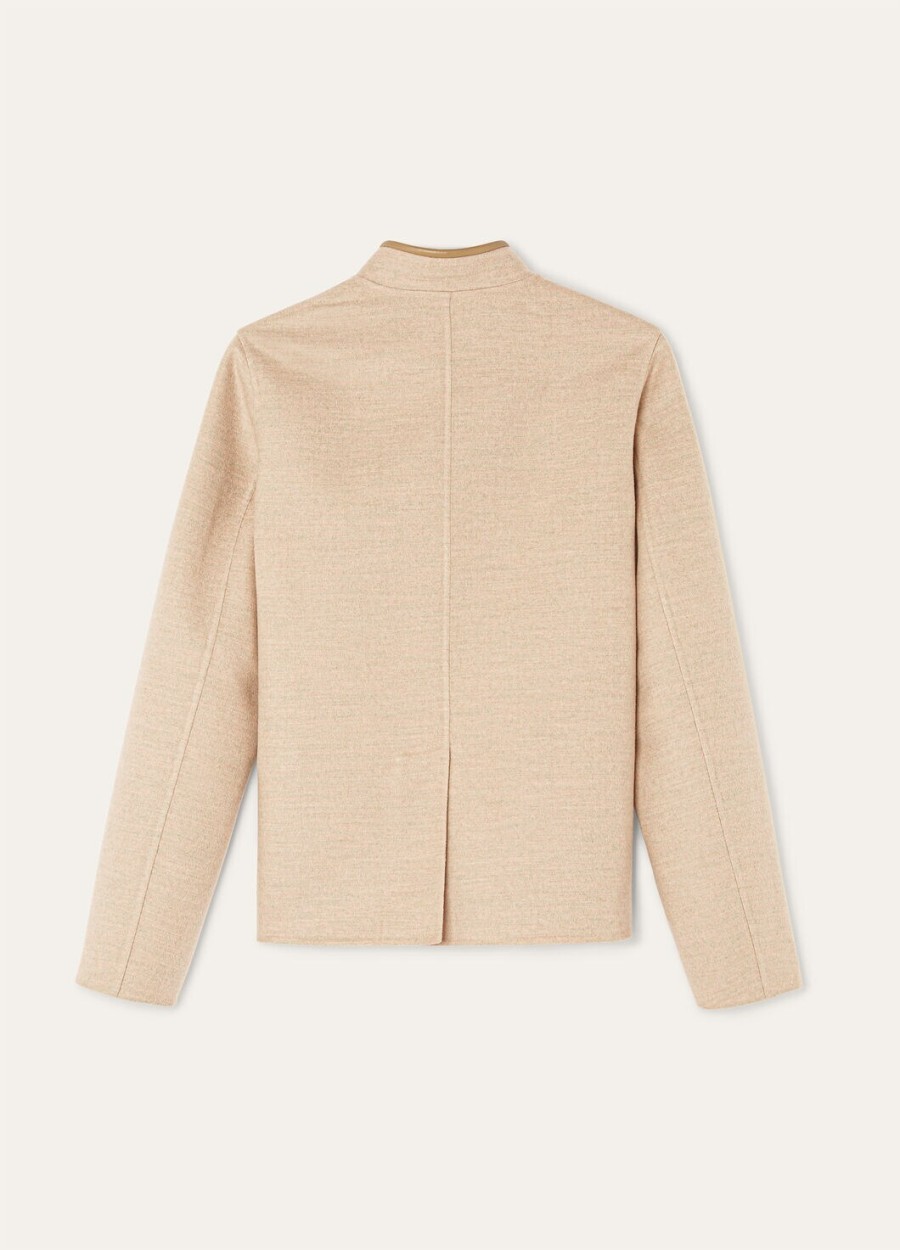 kurtka mini spagna cashmere w kolorze różowego granitu melanżowego