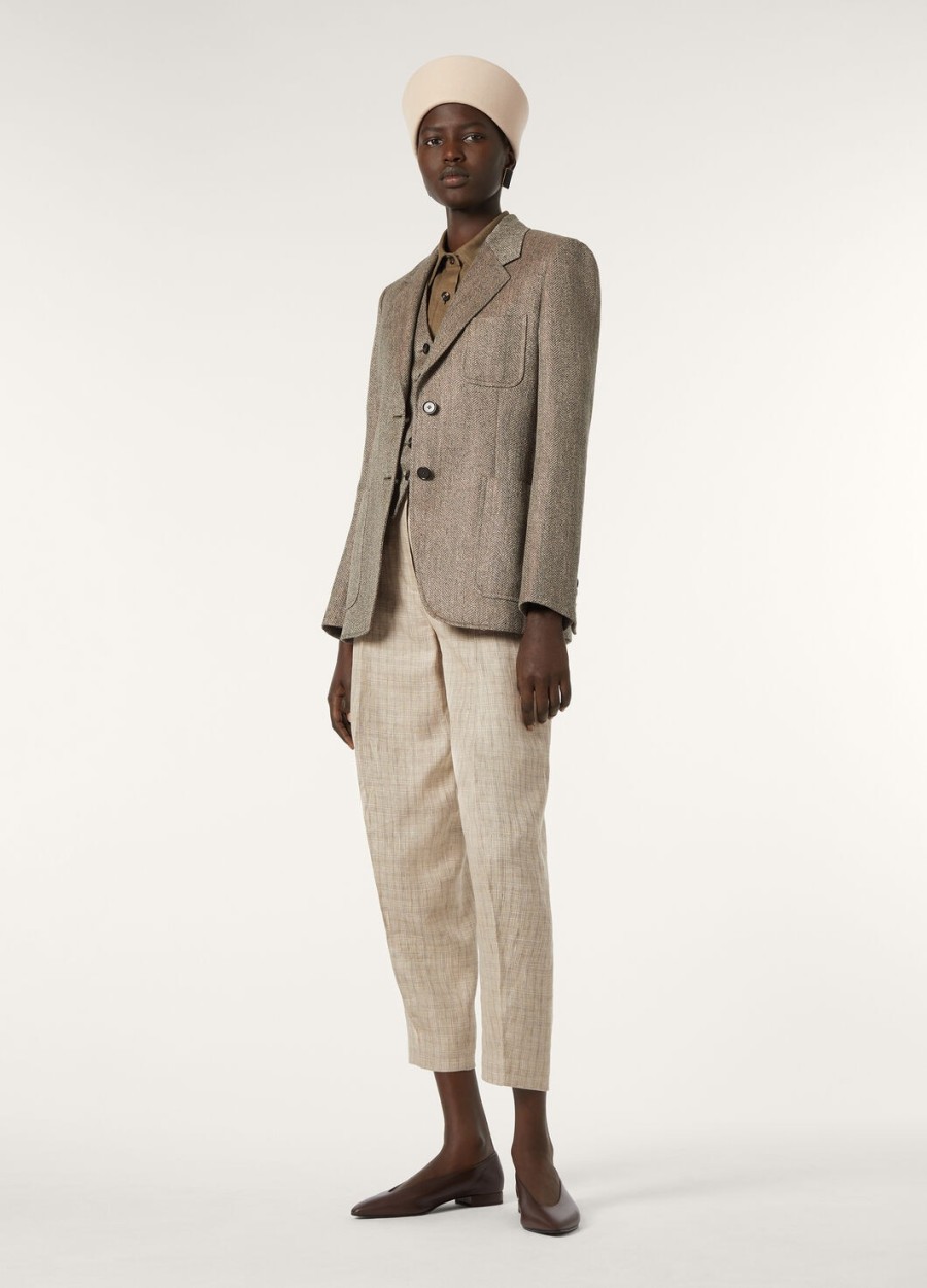 blazer eleanor linen cherry vinclear oysterwatercresson
