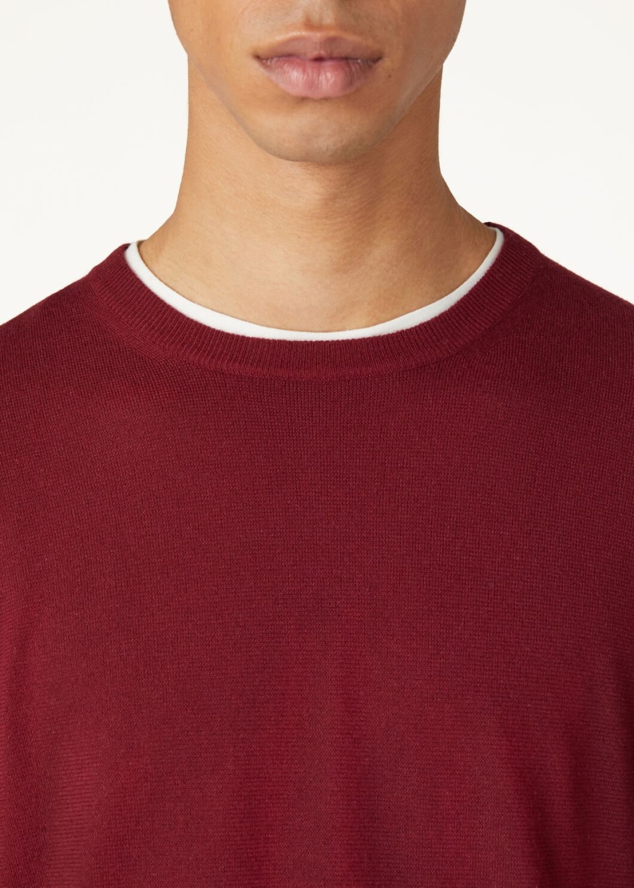 superlekka bluza z okrągłym dekoltem baby cashmere plain tibetan red