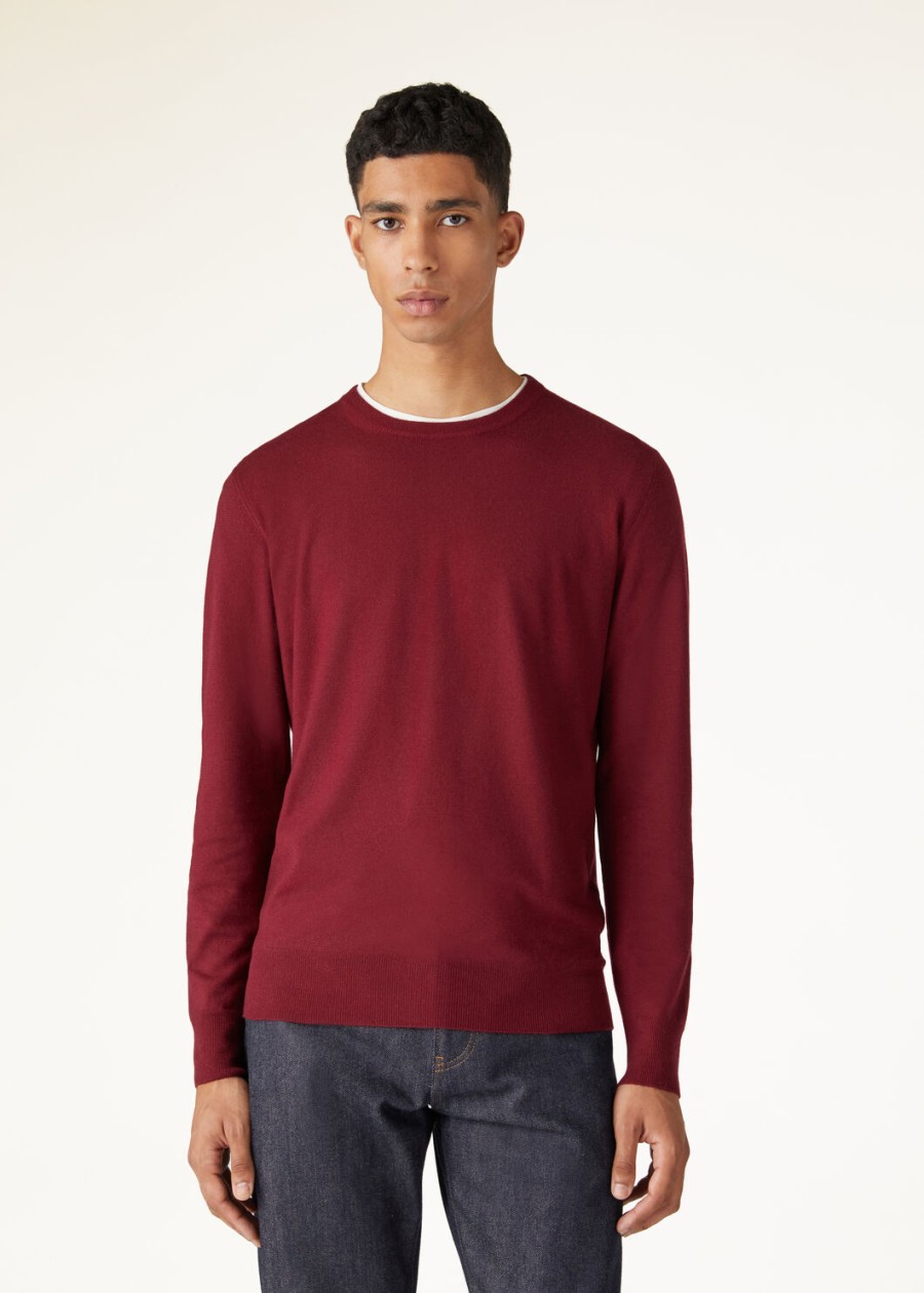 superlekka bluza z okrągłym dekoltem baby cashmere plain tibetan red