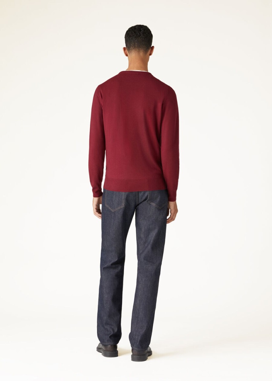 superlekka bluza z okrągłym dekoltem baby cashmere plain tibetan red