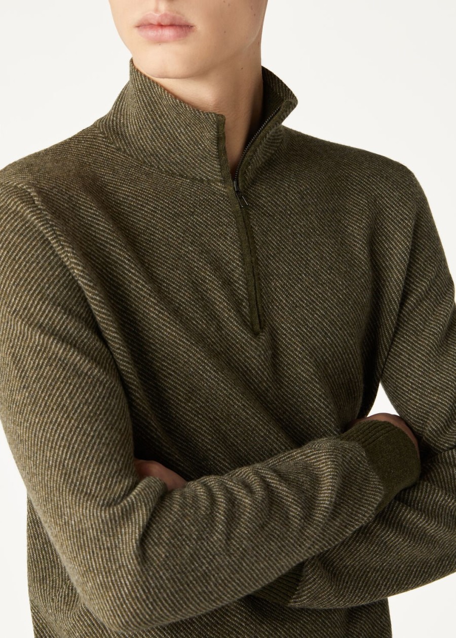 sweter roadster mezzocollo cashmere cypres melangeroissant melange