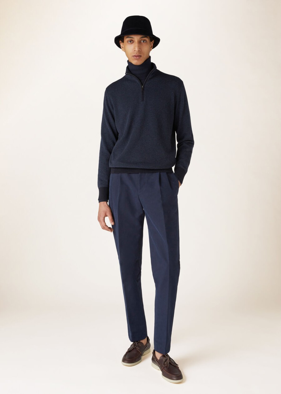 sweter roadster mezzocollo cashmere w kolorze granatowymniebieskim reserve