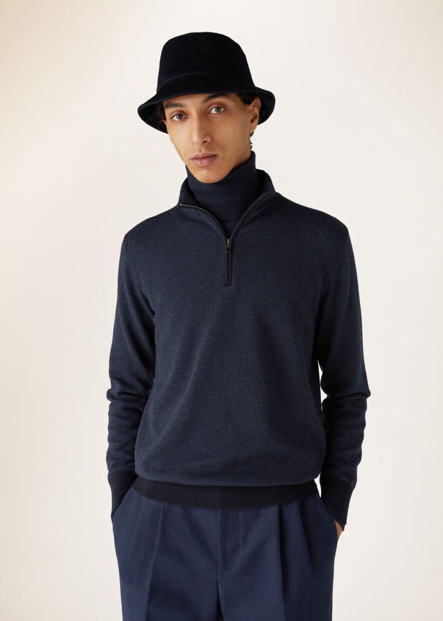sweter roadster mezzocollo cashmere w kolorze granatowymniebieskim reserve