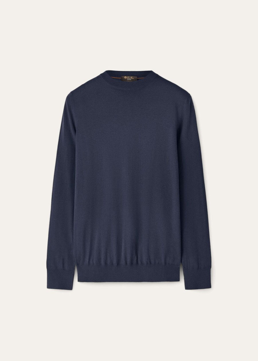casualowa bluza z okrągłym dekoltem vicuña w kolorze granatowym
