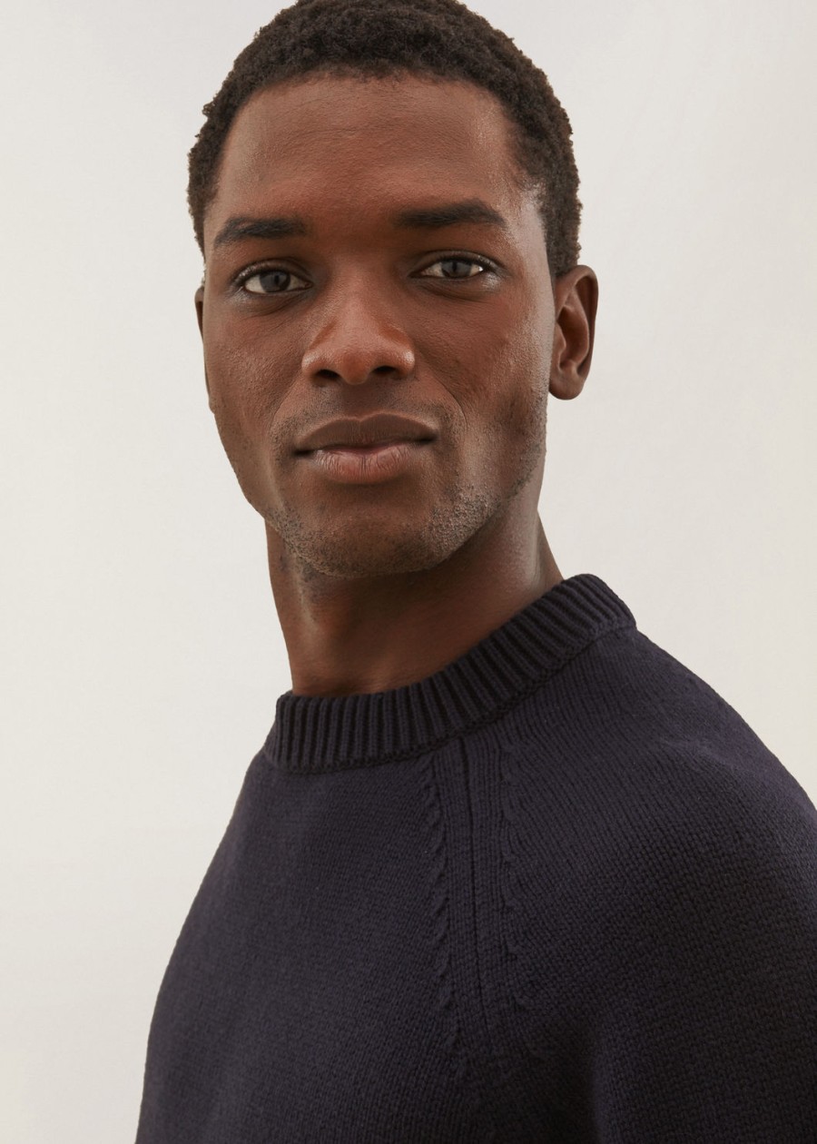 powell crew neck vicuña navy blue