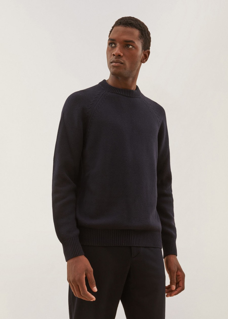 powell crew neck vicuña navy blue