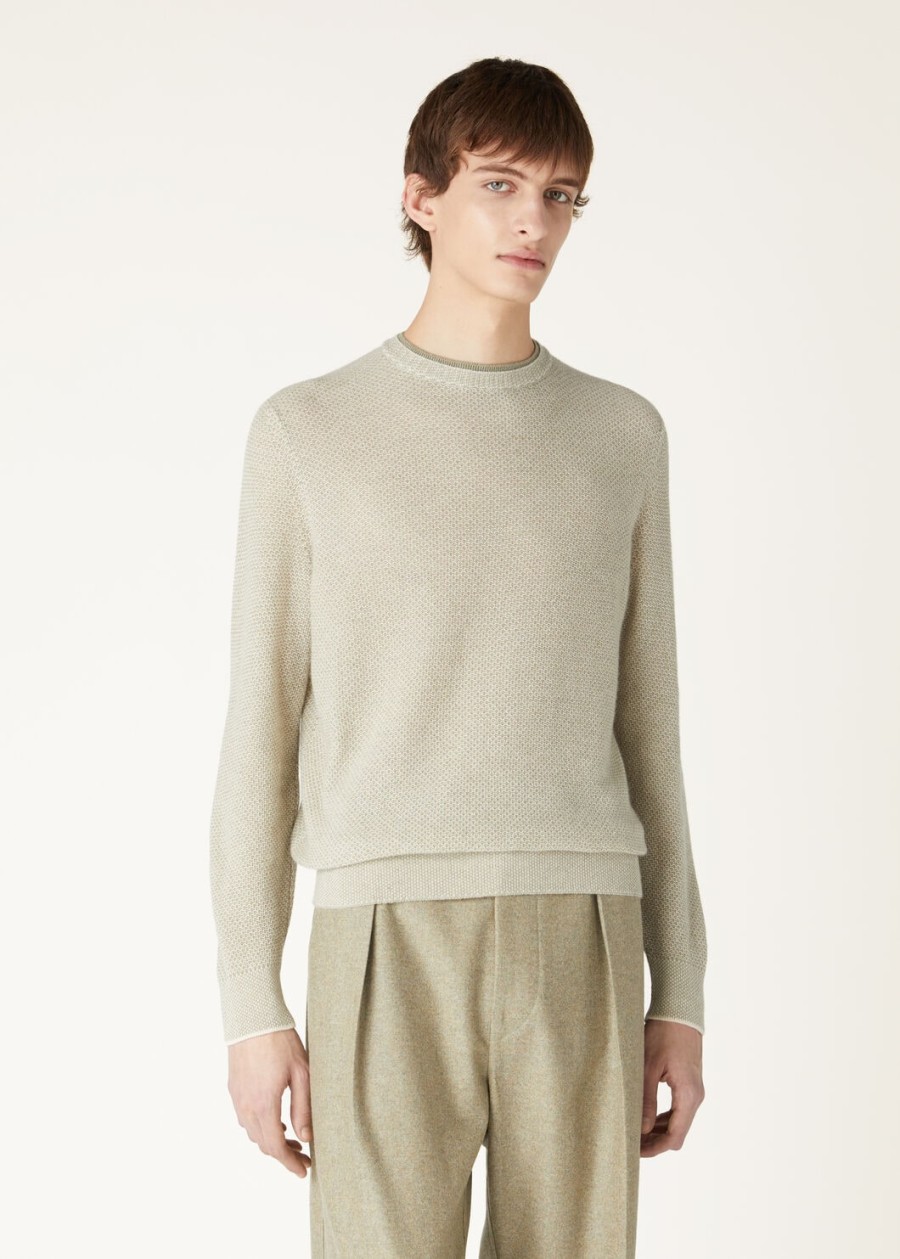 city pull crewneck baby cashmere white snowcoriander seeds melange