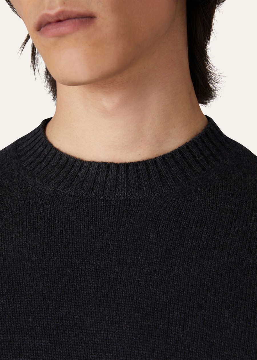 parksville bluza z okrągłym dekoltem baby cashmere w kolorze czarno-szarym melanżu