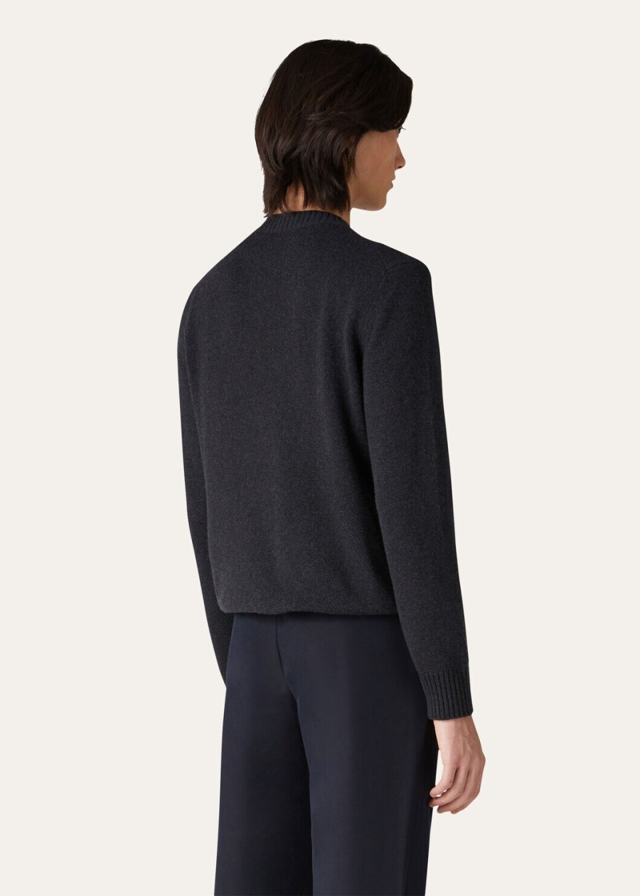 parksville bluza z okrągłym dekoltem baby cashmere w kolorze czarno-szarym melanżu