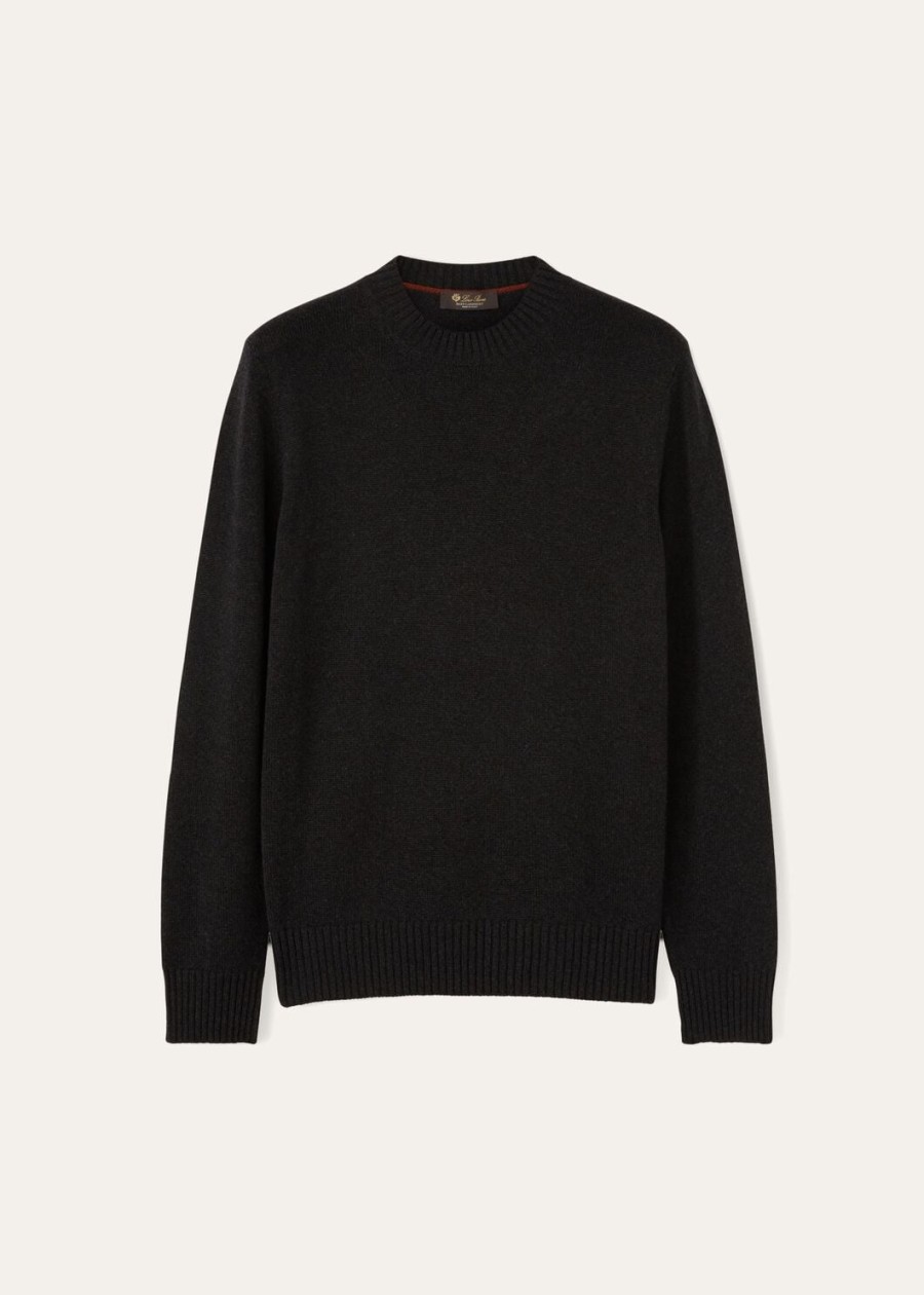 parksville bluza z okrągłym dekoltem baby cashmere w kolorze czarno-szarym melanżu