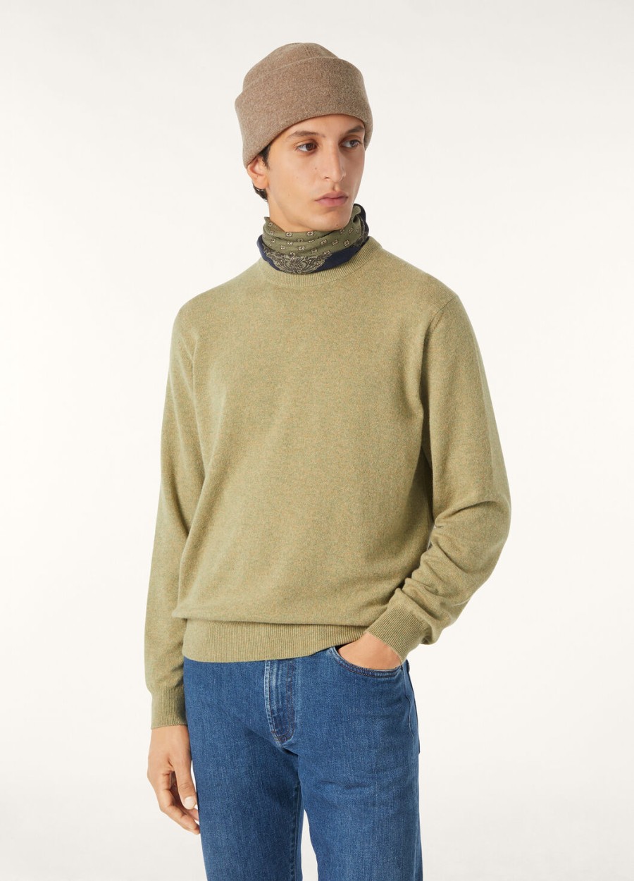 klasyczny sweter z okrągłym dekoltem baby cashmere z dodatkiem rozmarynu