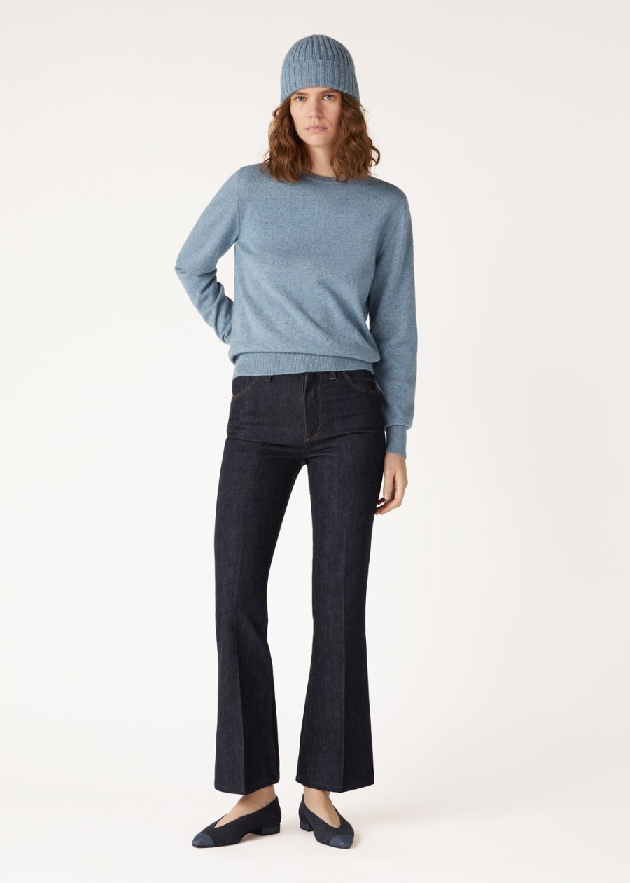 loro crewneck cashmere dainty blue dust melange