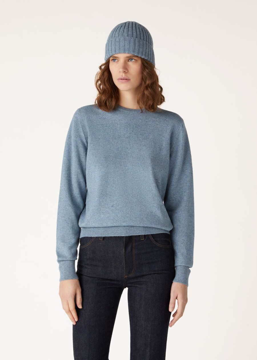 loro crewneck cashmere dainty blue dust melange