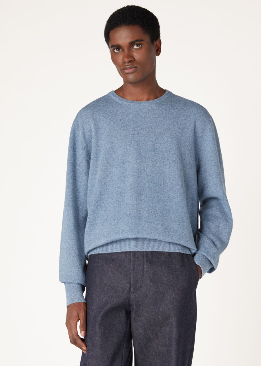 loro crewneck cashmere dainty blue dust melange