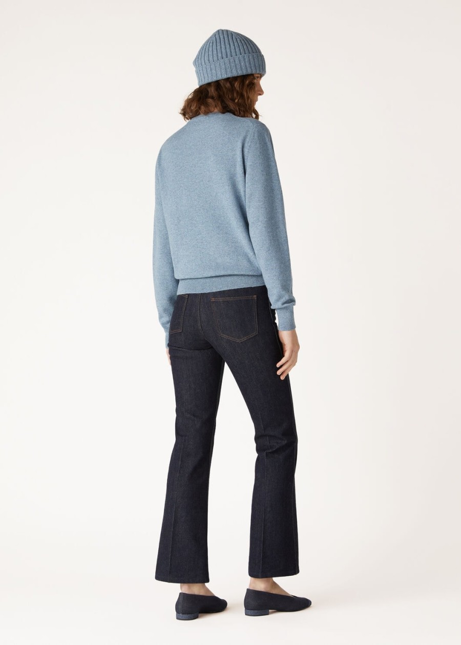loro crewneck cashmere dainty blue dust melange