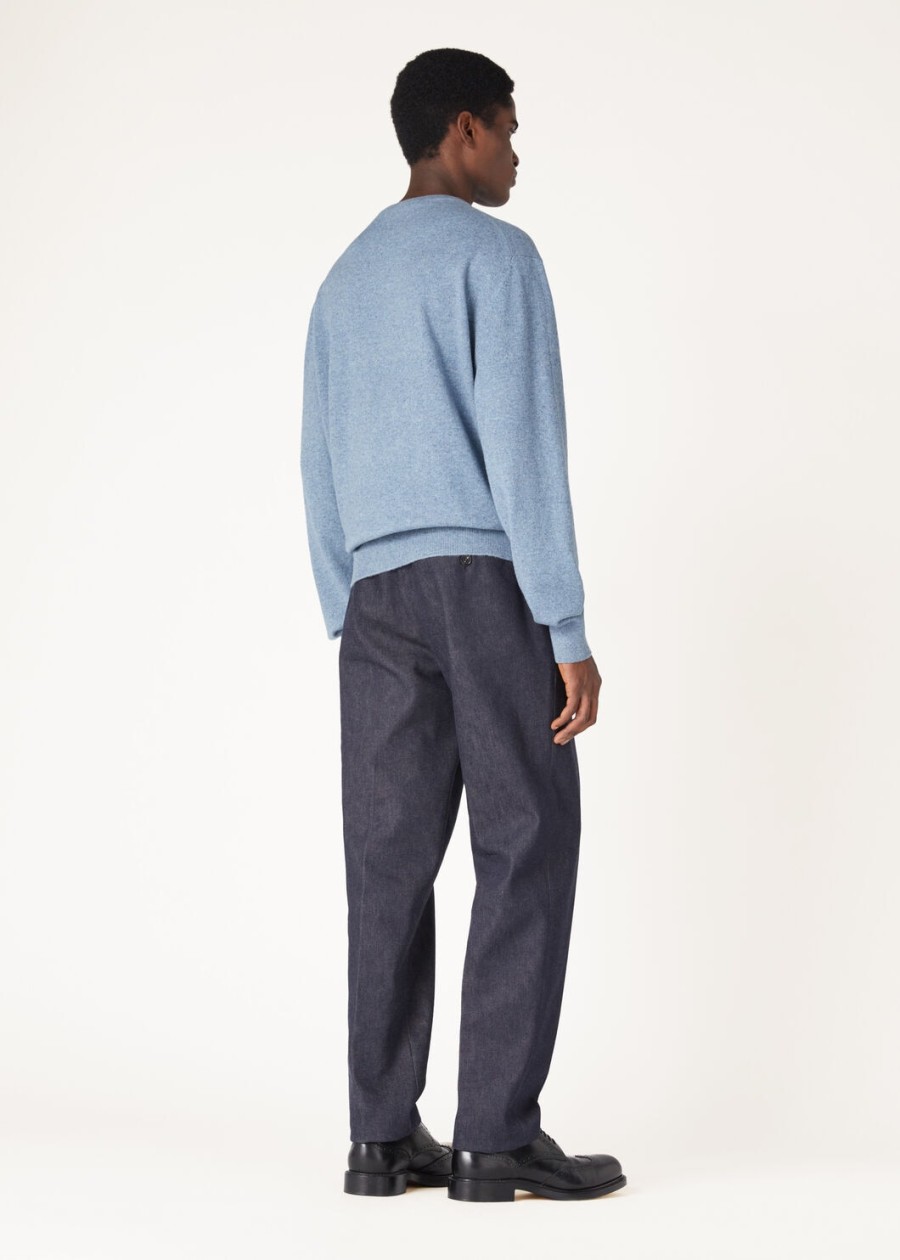loro crewneck cashmere dainty blue dust melange