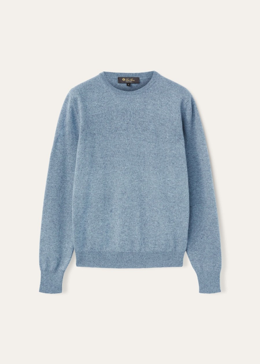 loro crewneck cashmere dainty blue dust melange