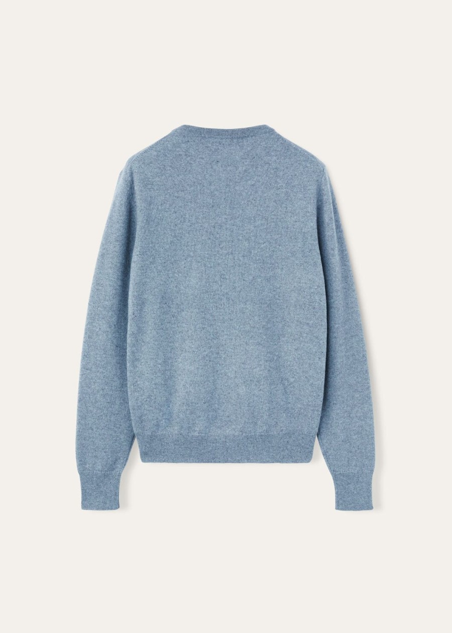loro crewneck cashmere dainty blue dust melange