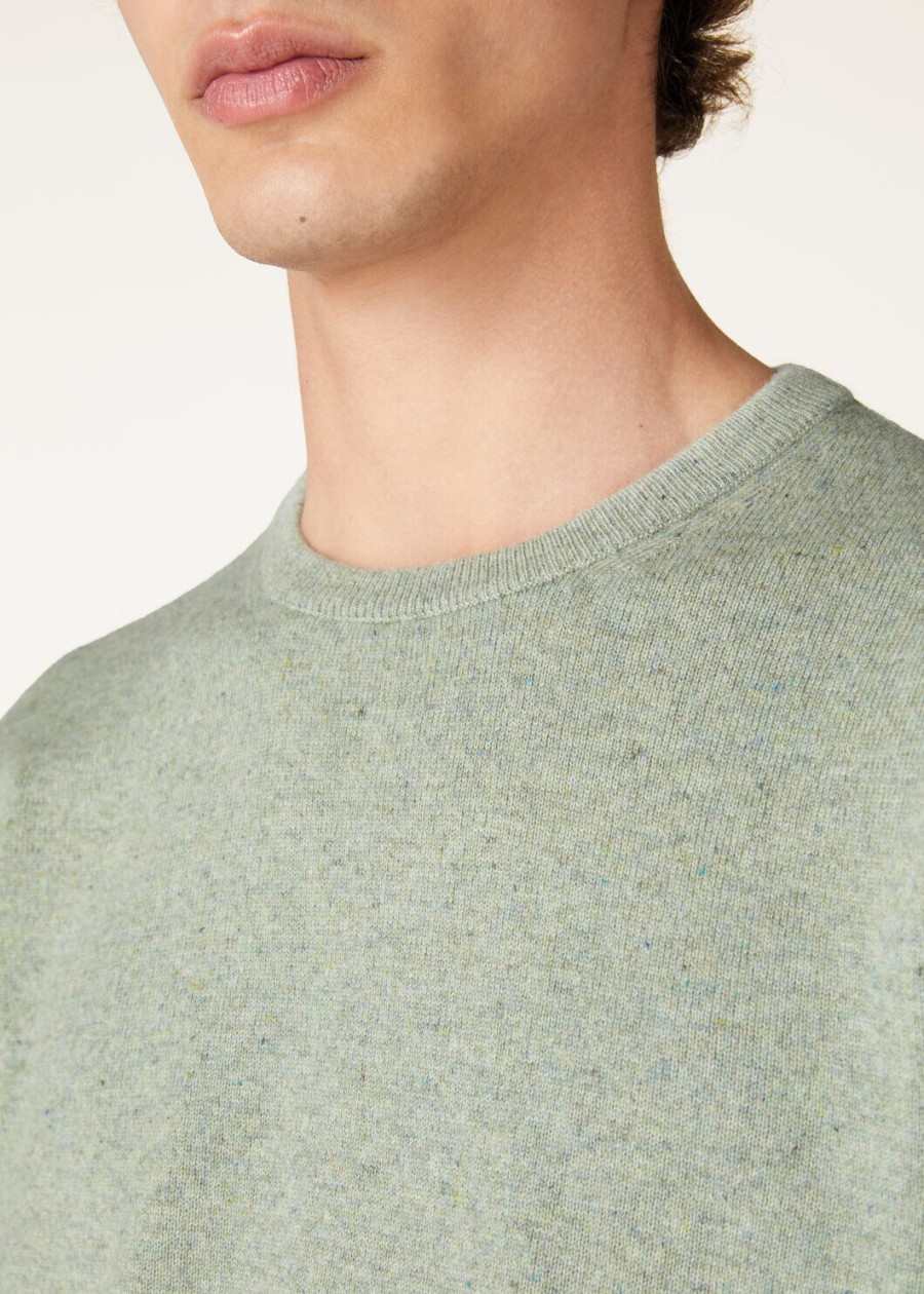 loro cashmere crewneck light ivy trellis melange