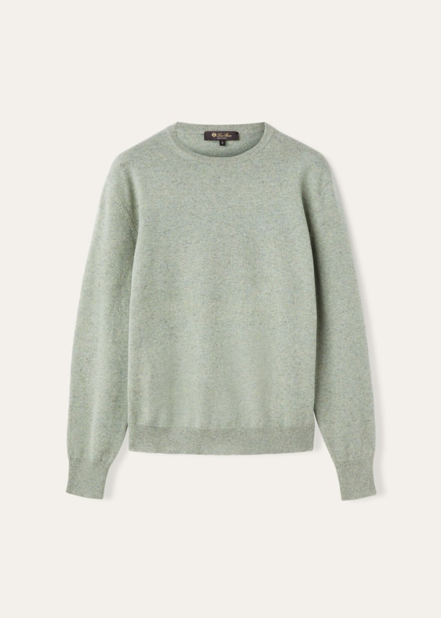 loro cashmere crewneck light ivy trellis melange