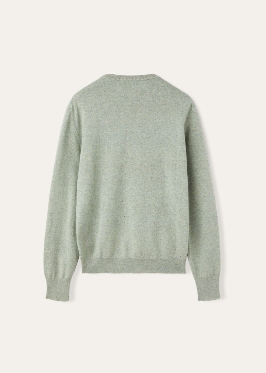 loro cashmere crewneck light ivy trellis melange