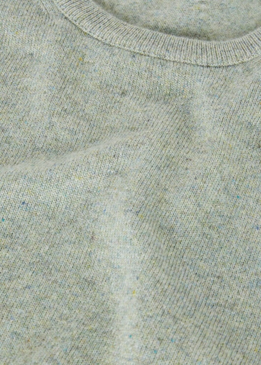 loro cashmere crewneck light ivy trellis melange