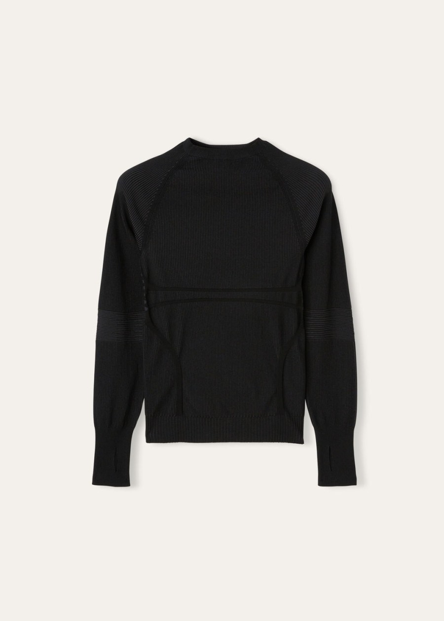 lagorai crewneck silk black sand