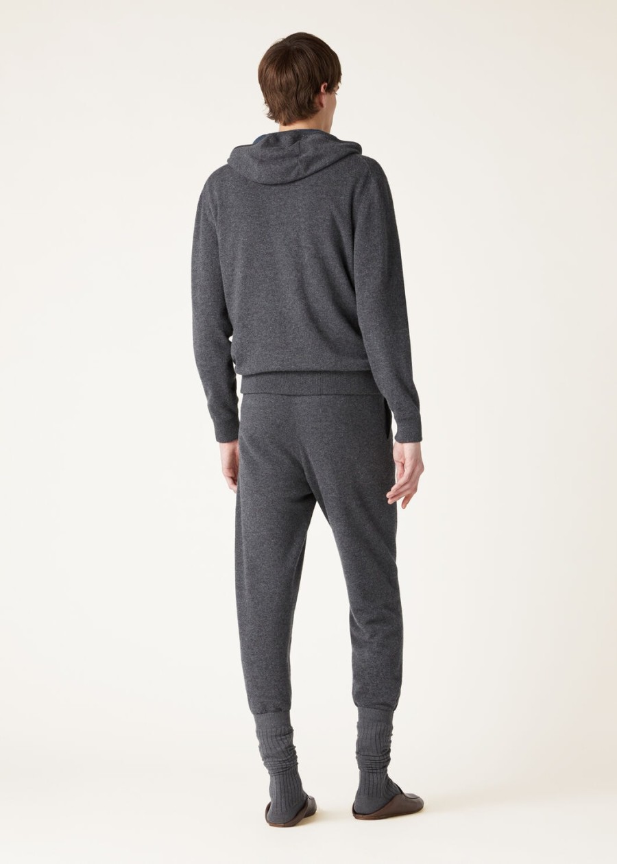 sweter typu bomber z kapturem duo cashmere melange w kolorze turkusowymgrafitowym