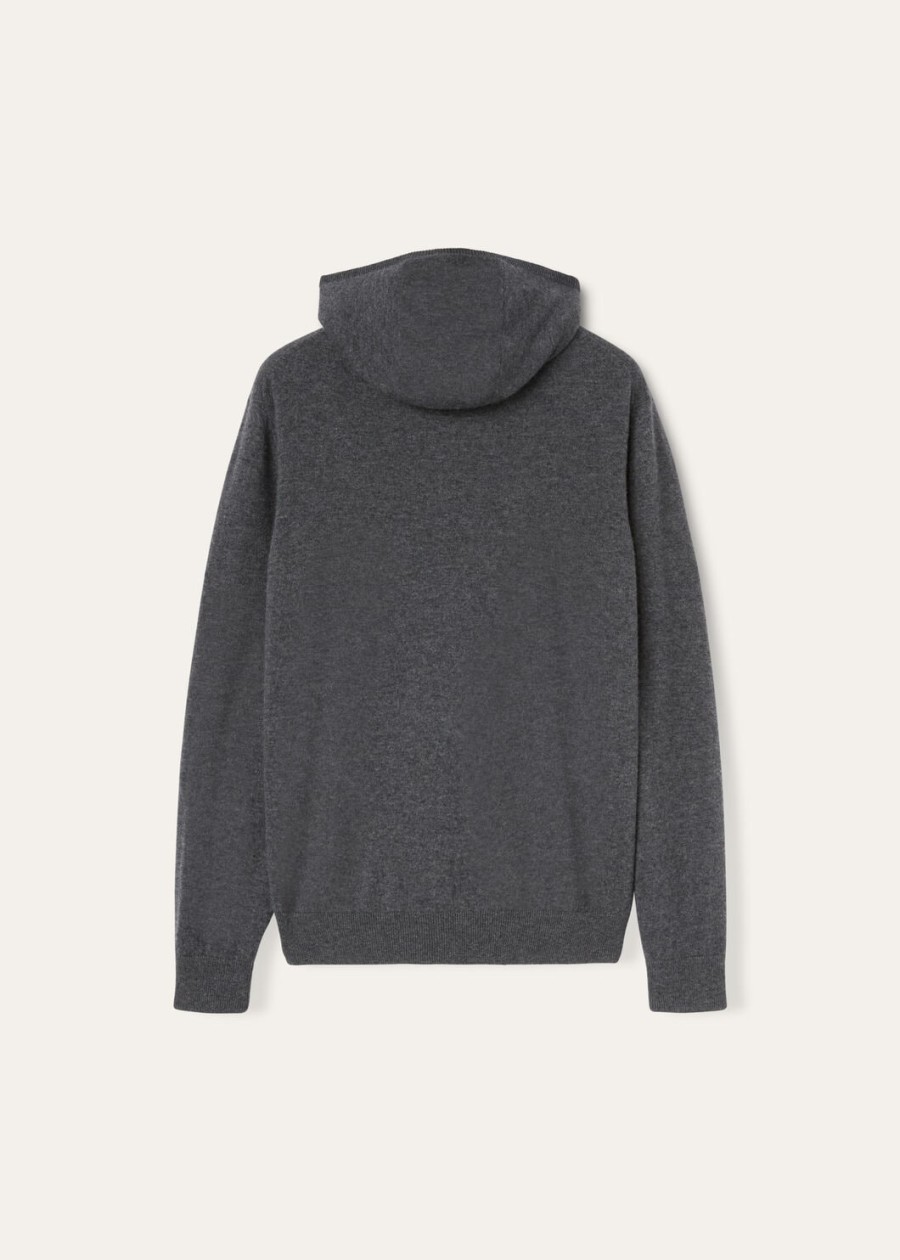 sweter typu bomber z kapturem duo cashmere melange w kolorze turkusowymgrafitowym