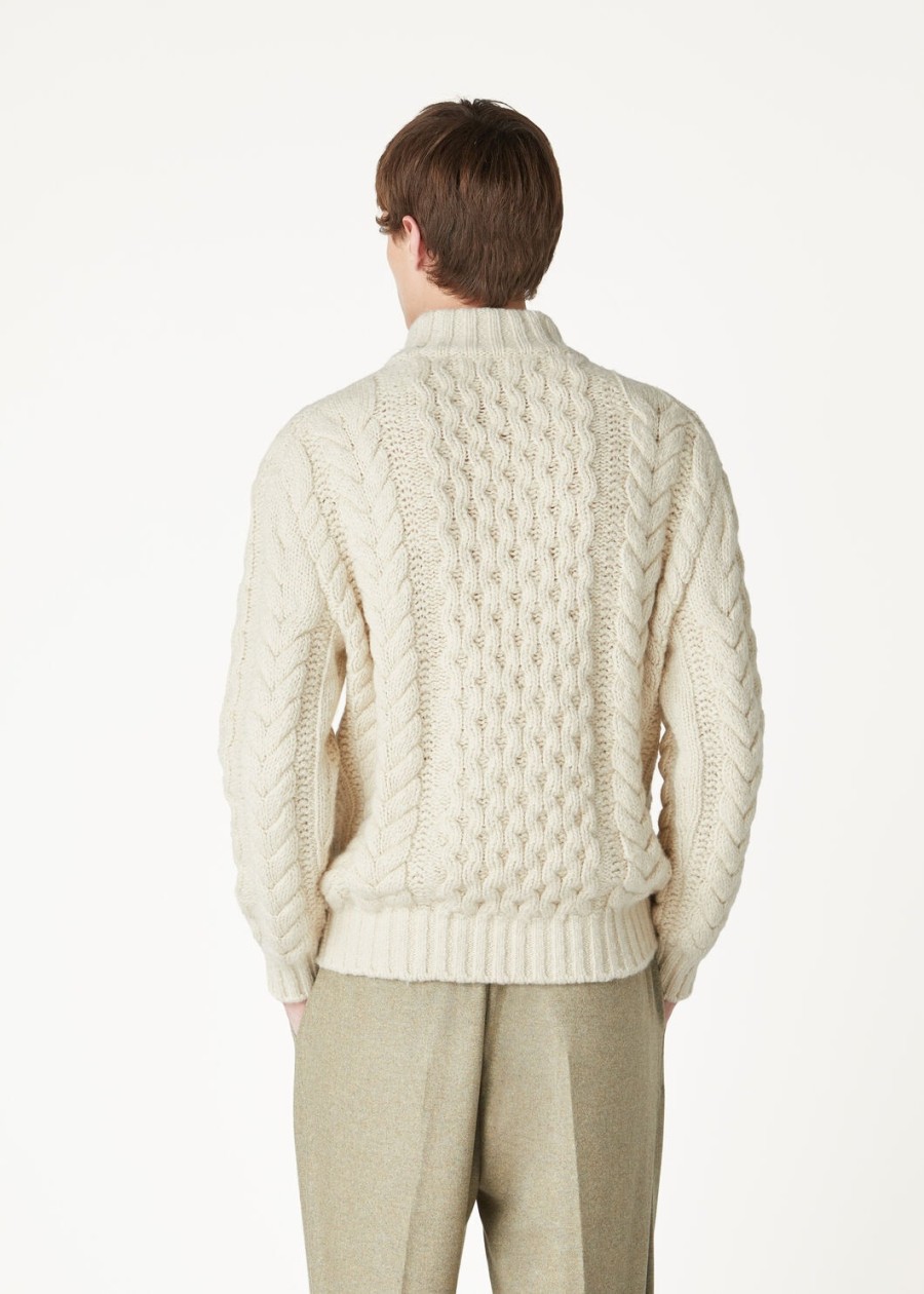 sweter valduggia z półgolfem kaszmir w kolorze jasnego latte