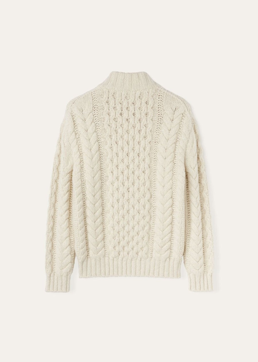 sweter valduggia z półgolfem kaszmir w kolorze jasnego latte
