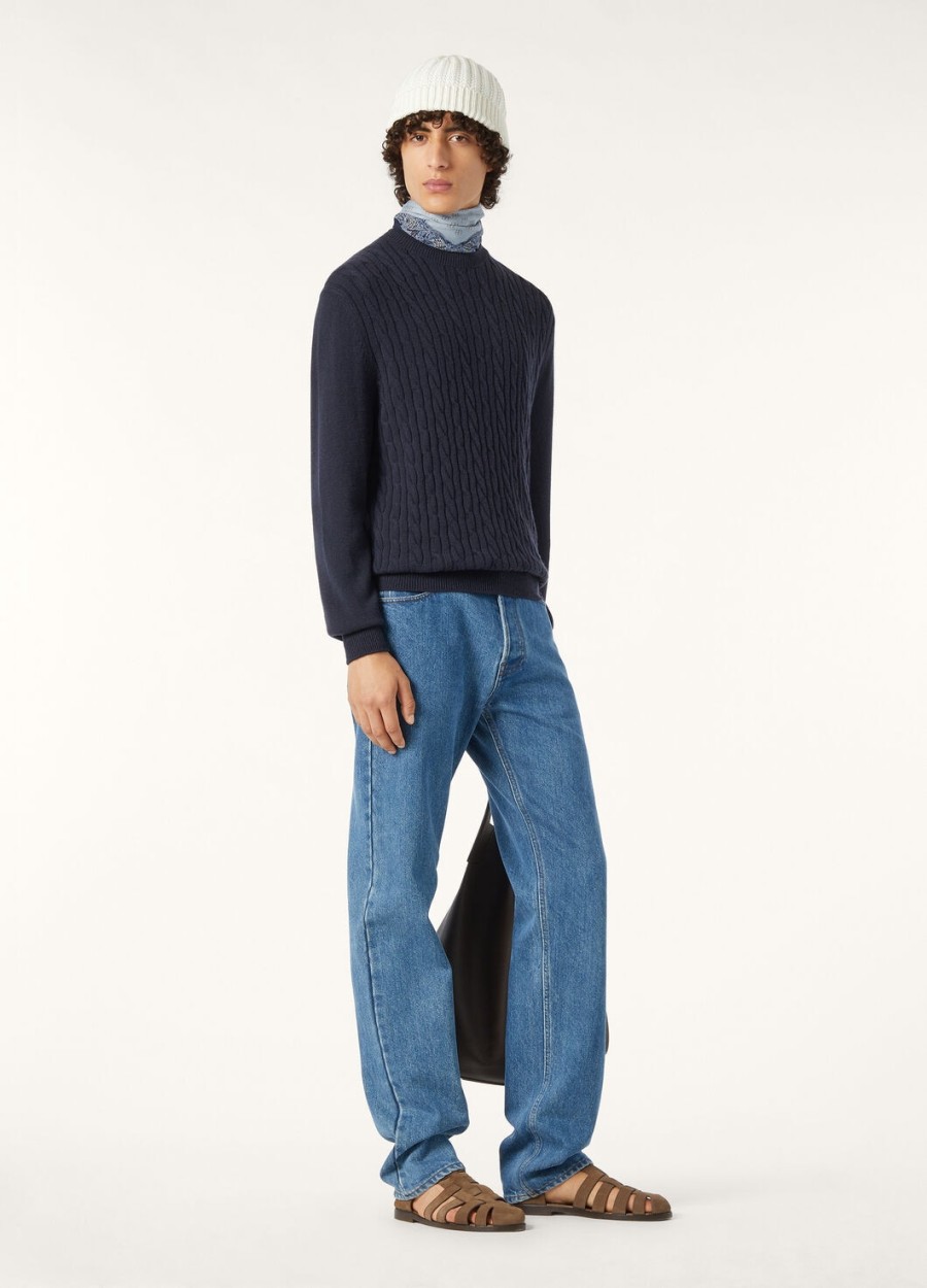 lenno cashmere crewneck granatowy