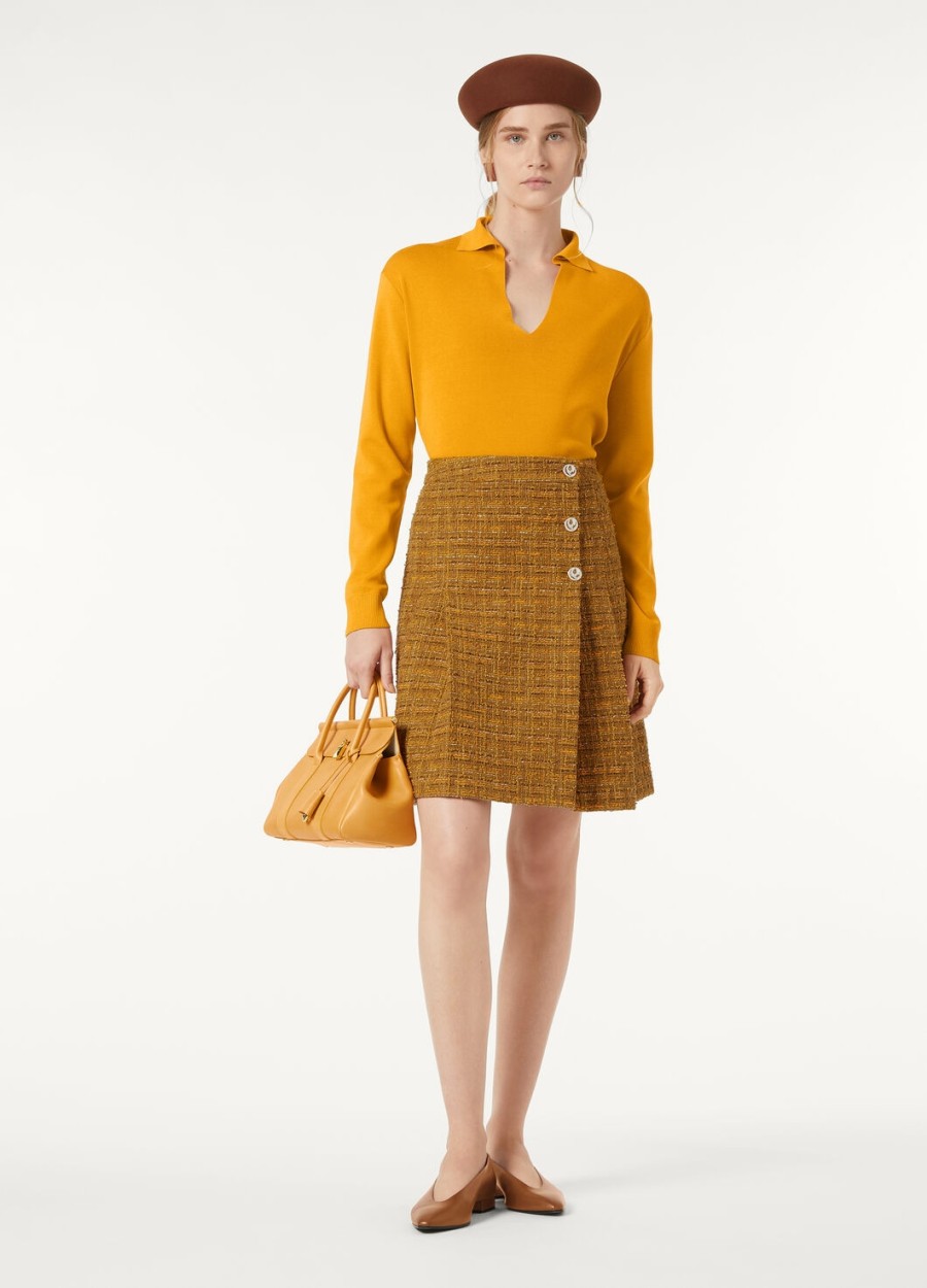 koszulka polo siena cotton silk saffron tea