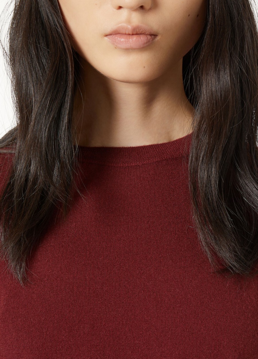 piuma crewneck cashmere deep maroon