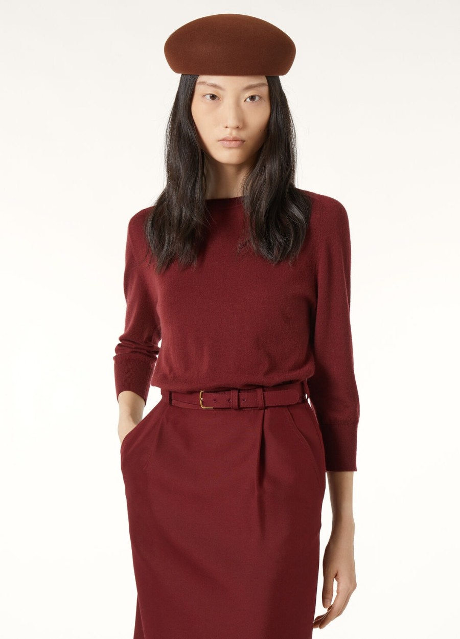 piuma crewneck cashmere deep maroon