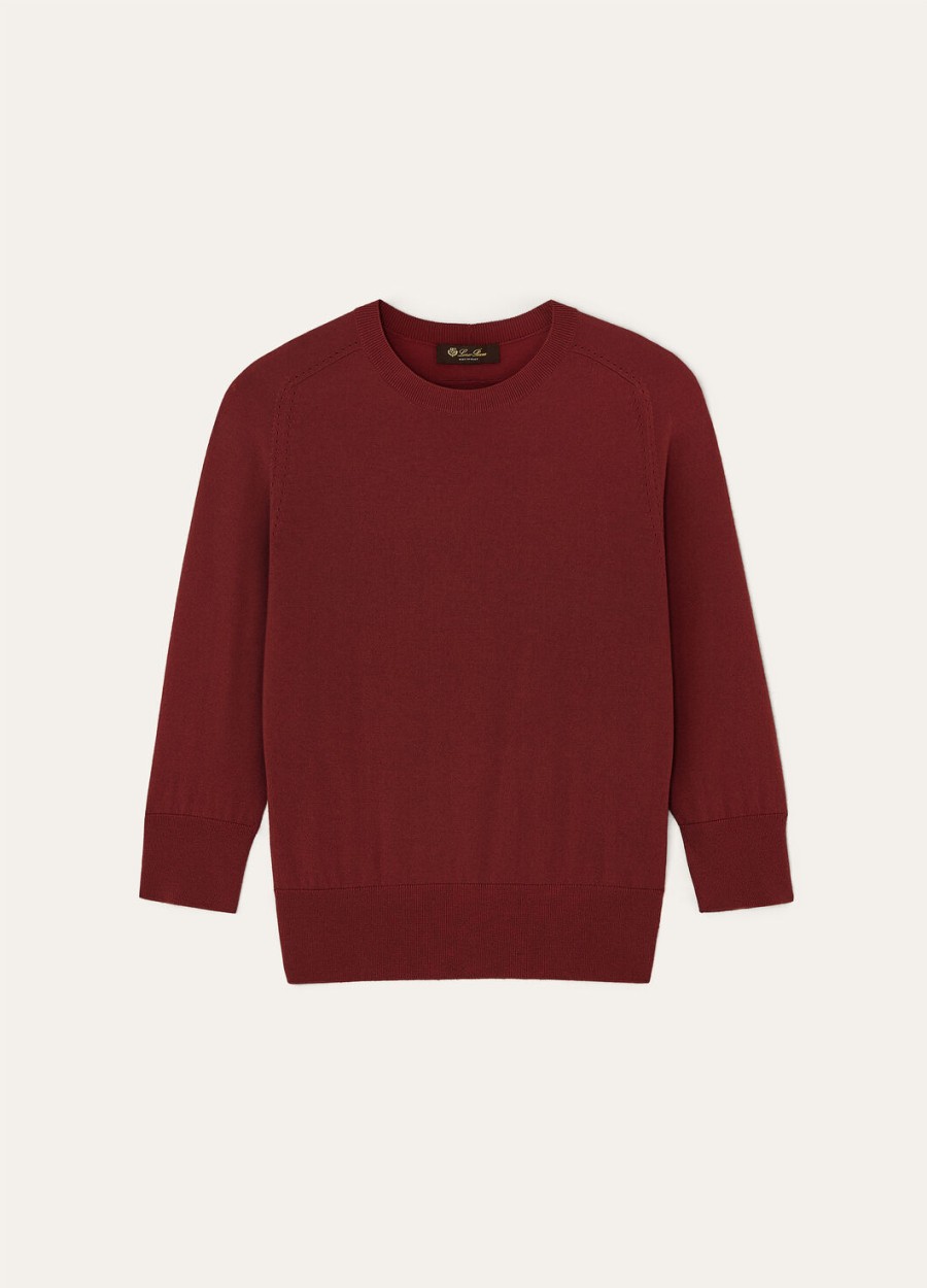 piuma crewneck cashmere deep maroon