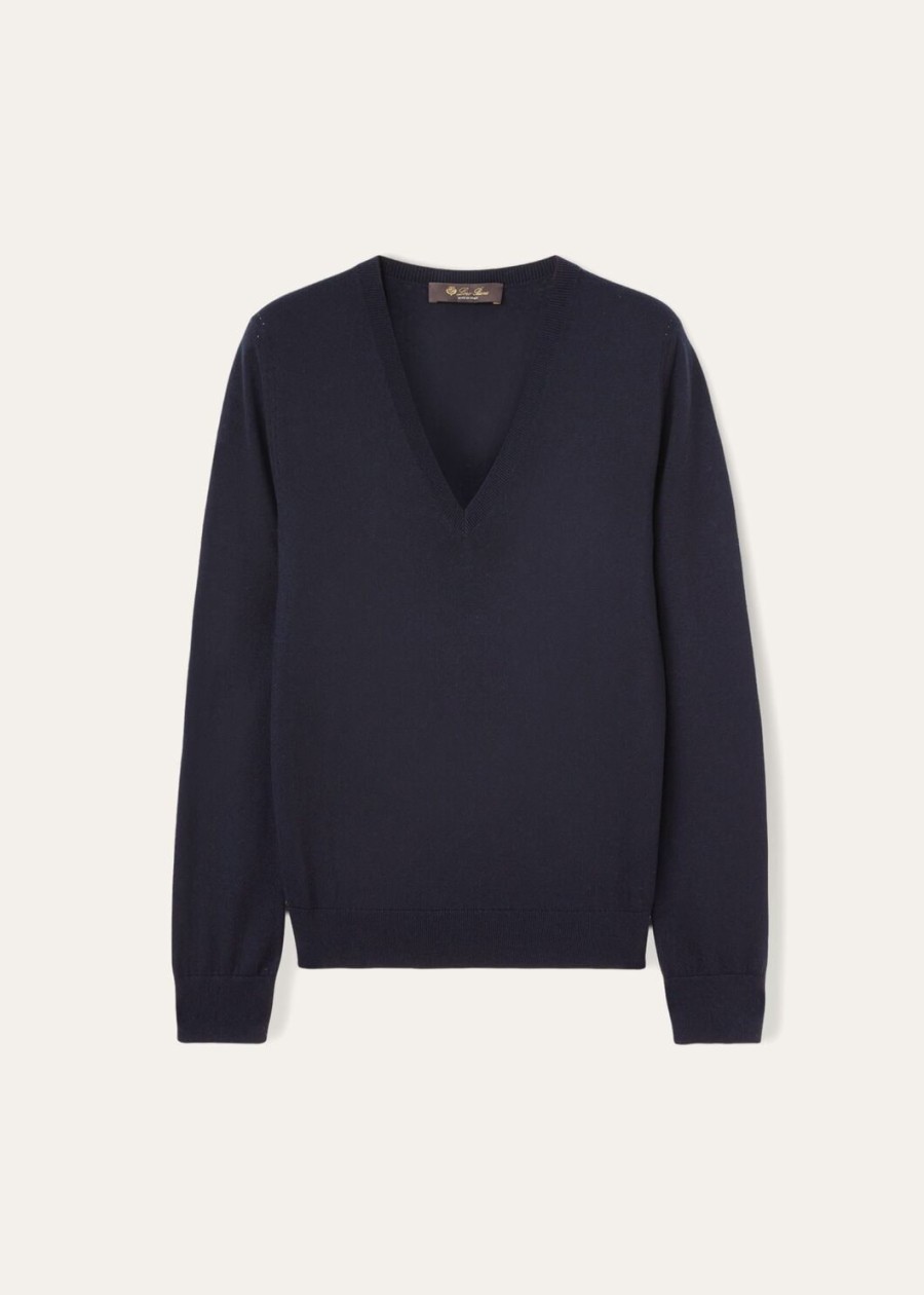 nowy piuma v-deck cashmere navy blue