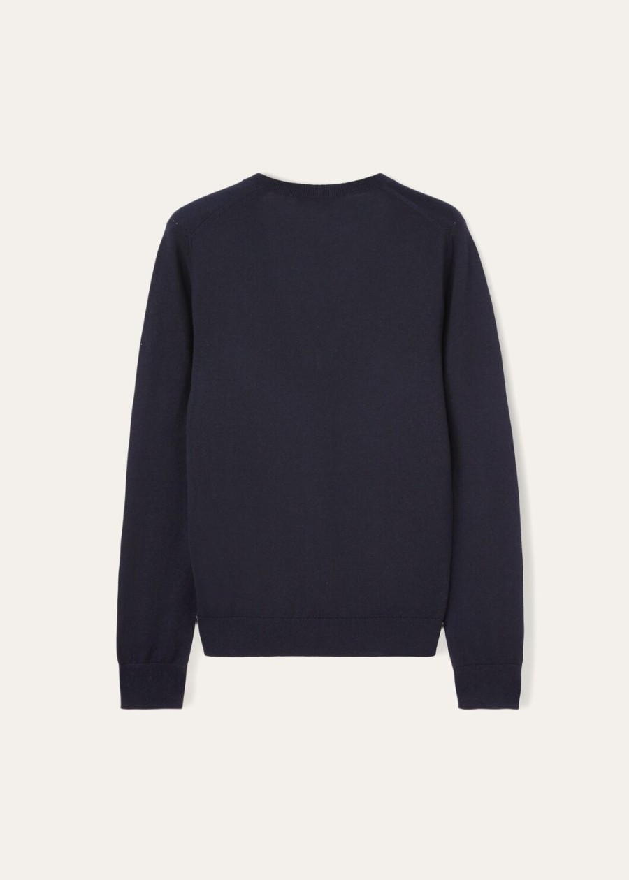 nowy piuma v-deck cashmere navy blue