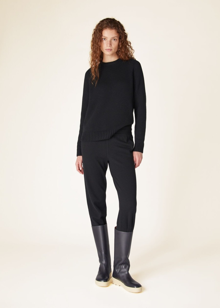 parksville bluza z okrągłym dekoltem baby cashmere w kolorze czarnym