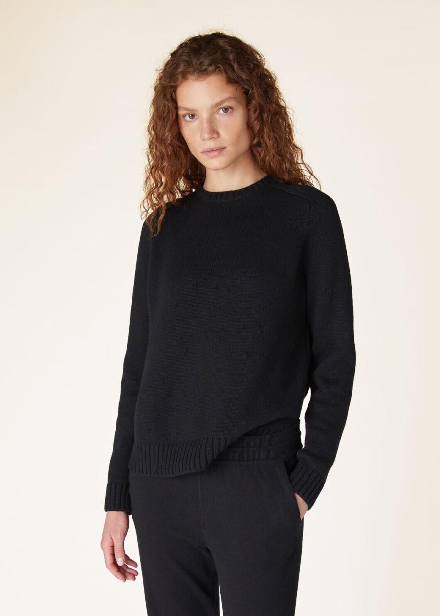 parksville bluza z okrągłym dekoltem baby cashmere w kolorze czarnym